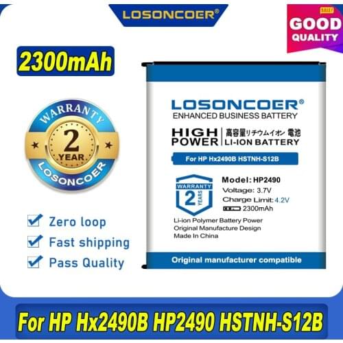 100% Original LOSONCOER NEW 2300mAh Battery For HP Hx2490B HP2490 PDA HSTNH-S12B 3715 Rx3000 Rx3100 HSTNH-S03B-SL Batteries