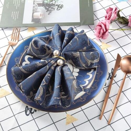 12 Pcs Double-Pearl Napkin Rings Napkin Holders Serviette Buckle for Wedding Reception Festivals Banquet