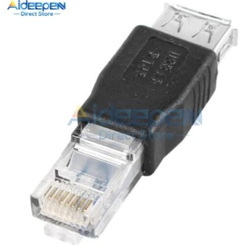 5Pcs/lot USB Type A Female To RJ45 Male Ethernet LAN Network Router Socket Plug Adapter Connector