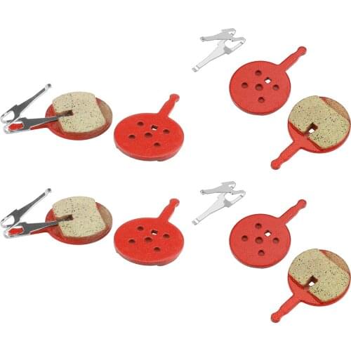 4 Pair Red semi-metallic Laminate for SRAM AVID BB5 Brake Lining Shoe Disc Brake Pads Kit Brake Shoe Mountain Bicycle Accessory