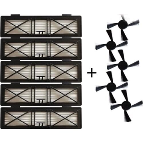 5pcs Ultra preformance Filter & 5pcs Side Brush Replacement For Neato Botvac D Series 945-0215 Filter 70e D75 D80 D85 Kits Parts