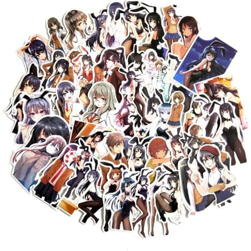 TD ZW 50Pcs Bunny Girl Stickers For Suitcase Skateboard Laptop Luggage Fridge Phone Car Styling DIY Decal Sticker