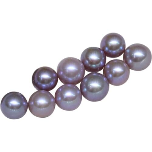 7-12mm Purple Natural Freshwater Pearl Round Shape Strong Light DIY Jewelry