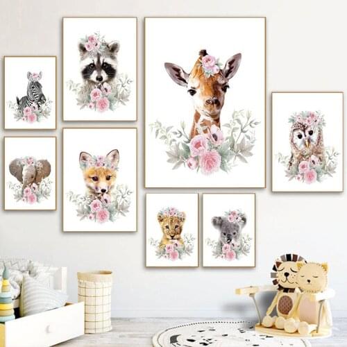 Diamond Painting Cute Cartoon Animal Picture Home Wall Poster Flower Wall Backdrop Diamond Embroidery for Kids Bedroom Design