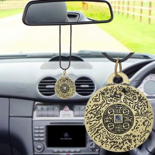 Car Pendant Retro Rune Amulet Long Amulet Men Women Universal Bronze Simple Ornaments