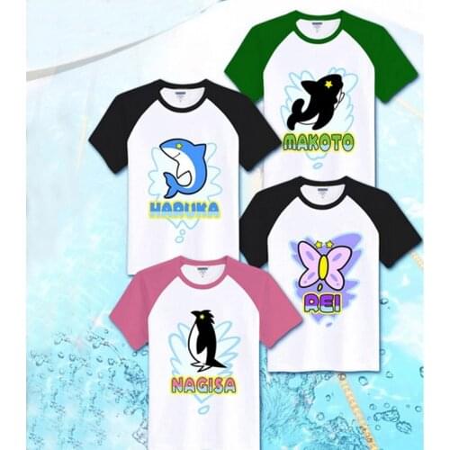 Free! T-shirt Japanese Anime Nanase Haruka Cosplay T shirt Cartoon Tshirt Cotton Short Sleeve Tops Free! Iwatobi Club Tees