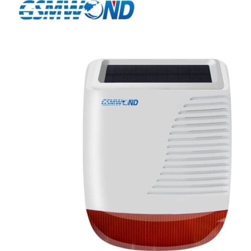 433MHz Solar Wireless Strobe Siren Outdoor Waterproof With Red Flash Light 110db For Our Wifi / GSM / PSTN Alarm System