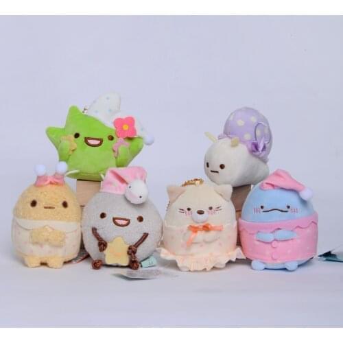 6pcs/lot New Sumikko Gurashi Cosplay San-X keychain Bio-plush Keychain Pendants Toy Soft Animal Dolls Kids Gifts