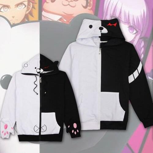 Danganronpa hoodie Anime monokuma cosplay costume spring Autumn Leisure coat men women jacket casual sweatshirts