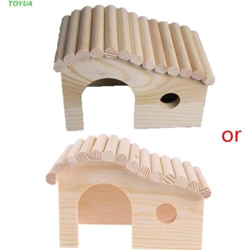 1XCC Wooden Hamster Hideout Hut for Small Animals Dwarf Mouse Exercise Toy
