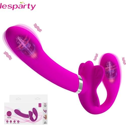 Strap-on Strapless Dildo Vibrators for Women Double Penetration Vibration Lesbian Erotic Toys for Adult Sex Toys for Couples