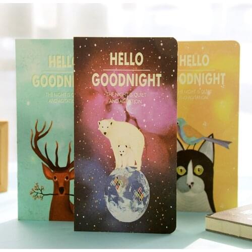 Hello goodnight notebook Magic fluorescent hard copybook Sketchbook diary note stationery office material School supplies