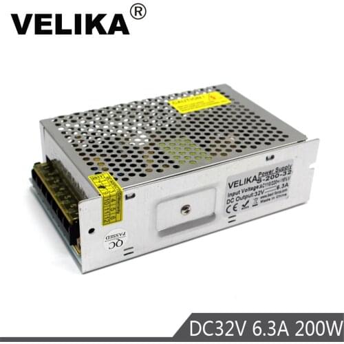Switching power supply DC 32V 6.3A 200W Single Output LED power supply transformer 220v 110v AC to DC32V for Radio Stepper Motor