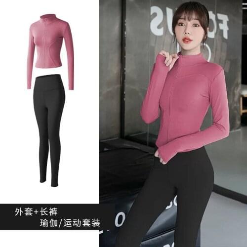 Two Piece Set Women Yoga Yoga Womens Coat Sports Womens Running Outdoor Clothes Conjuntos De Mujer Ensemble Femme