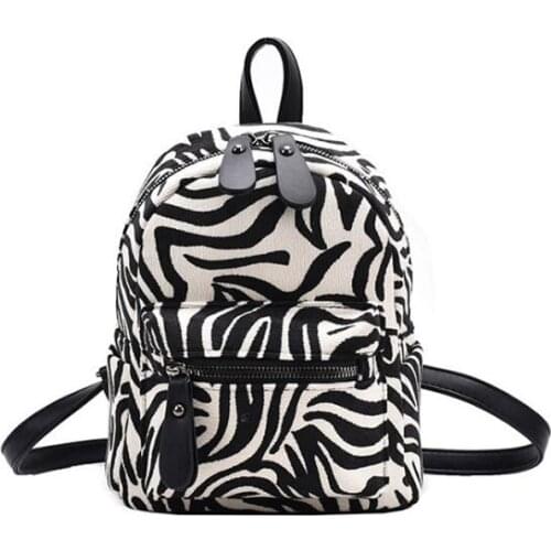 Leopard Leather Womens Backpack Small Female Vintage Backpack Travelling Shoulder Bag Mochilas School Bags for Teenage Girls