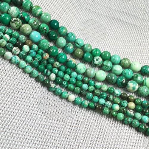 Natural stone Round shape loose beads turquoises string bead For jewelry making DIY bracelet necklace accessories 6mm 10mm