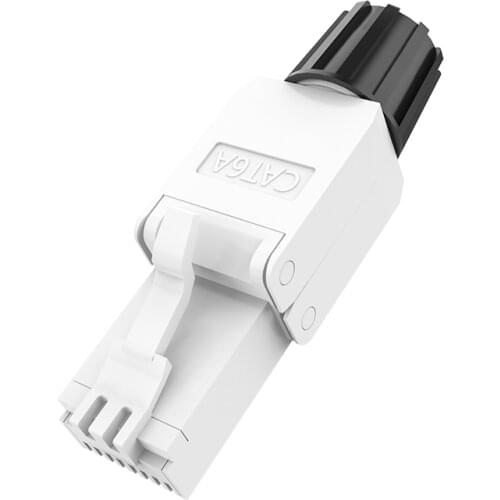 LIJIA Tool-Free Shielded RJ45 network cable connector Ethernet cable plug Cat6A Connector UTP Unshielded Twisted Pair Gold Plate