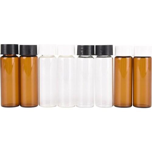 Small Amber Essential Oil Bottle With Plastic Lid,15ml Glass Bottle, Mini Brown clear Glass Vials,Mini Glass Container 2pcs New