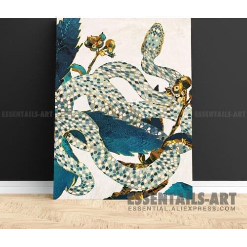 Nordic Abstract Amber Snake Canvas Wall Art Painting Poster Bedroom Study studio print Living kid Room Home Decoration Prints