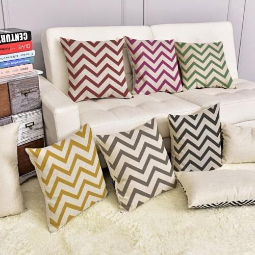 Green Red Wave Stripes Geometric Cushion Pillowcase European Concise Style Home Decorative Sofa Chair Seat Throw Pillows 45x45cm