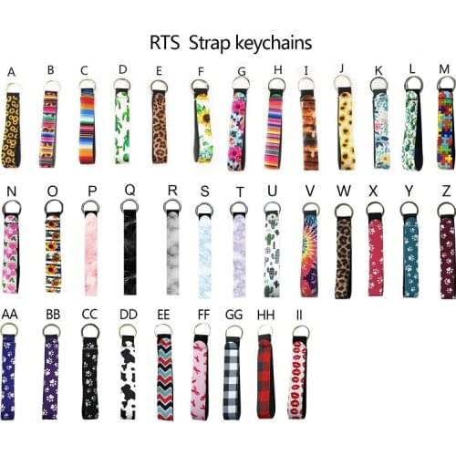 Neoprene Wristlet Keychain Lanyard Serape Prints Strap Band Split Ring Key Chain Holder Key Hand Wrist Lanyard Keychain W0260