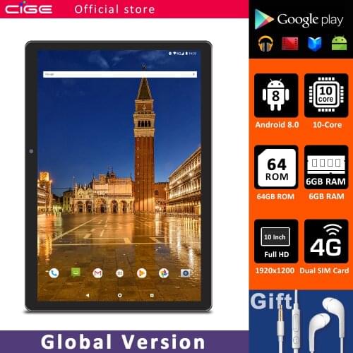 10 Core 64GB Tablet Pc 10 inch Android 8.0 Google Play 3G 4G LTE SIM Phone Call Tablets 5G WiFi Bluetooth GPS