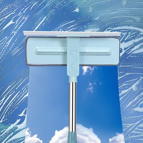 Window Washing Flat Mop Telescopic Cleaning Brush High Rise Glass Wiper Stripe Double Side Home Cleaning Tool For Washing Window