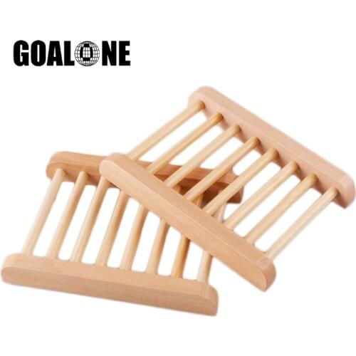 GOALONE 100Pcs/Set Natural Wooden Soap Dish 4.72x3.54inch Handmade Wood Soap Dish Holder Rack Bath Home Decoration Accessories