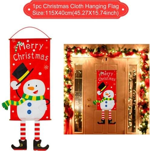 Wholesale Merry Christmas Porch Door Banner Hanging Ornament Christmas Decoration For Home Xmas Navidad 2020 Happy New Year 2021