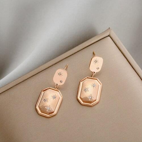 Five-Pointed Star Polaris Titanium Steel Earrings Womens Fashion Tassel Earrings Korean Style Dongdaemun Earrings Long