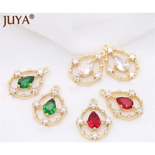 Luxury Crystal Charms Hollow Inlaid AAA Cubic Zirconia Pendants For DIY Jewelry Accessories Necklace Earring Supplies