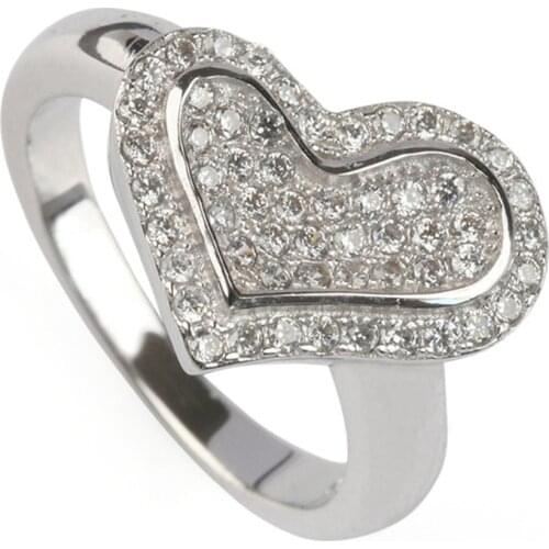 SHUNXUNZE Luxury Flash sale Wedding rings Jewelry for women dropshipping White Cubic Zirconia Rhodium Plated R3160 size 6 7 8 9