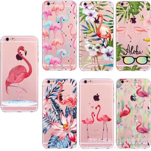 Flamingo Case For iPhone X XS Max XR Phone Cases Cute Exotic Flowers Leaves Silicone Soft Cover For iPhone 6 6s 7 8 Plus Covers