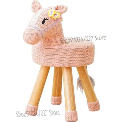 Nordic Creative Cartoon Animal Shoe Stool Detachable Solid Wood Soft Pack Kindergarten Baby Child Stool Seat