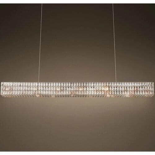 Modern RH new rectangular crystal chandelier Oliver original design creative art decoration light restaurant luxury chandelier