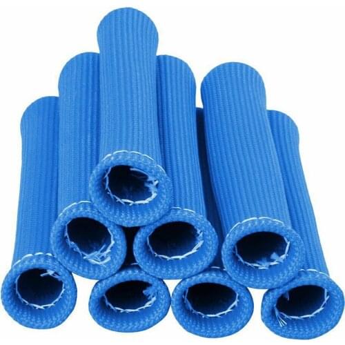 8Pcs/Set Spark Plug Wire Boots 1200˚F Heat Shield Protector Sleeve Car Cord Heat Shield Thermal Cover Fiberglass Insulator