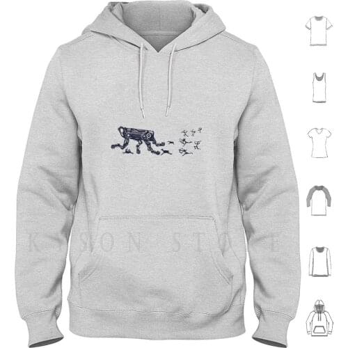 Boston Dynamics Robots Hoodie Long Sleeve 404 Error Ancient Apocalypse Archeology Artificial Intelligence Caricature