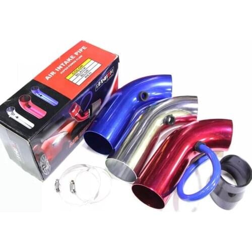 Universal 76mm Aluminum Air Intake Pipe For Cold Air Inlet 3inch Duct Tube Kit With 63mm To 76mm Rbber Hose