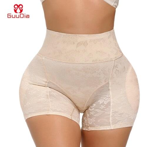 GUUDIA High Waist Trainer Body Shaper Panties Hip Butt Padded Panty Butt Lifter Hip Enhancer Thick Waistband Lace Shapers Women