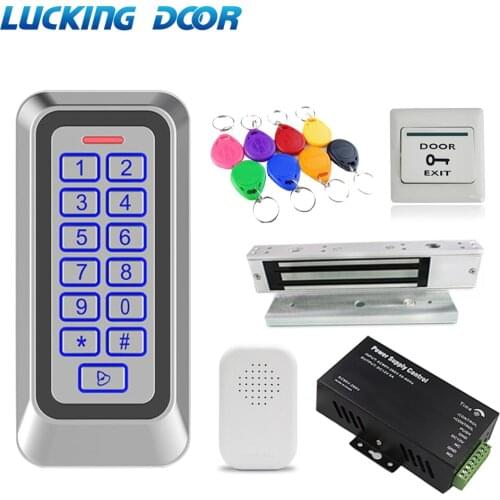 IP67 Waterproof Standalone Metal Keypad RFID Access Control System Kit Electronic Lock Access Exit button for access control