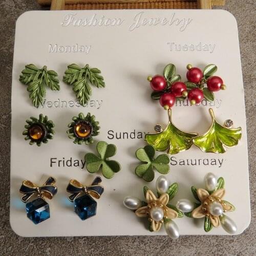 Japan and South Korea earring ornaments week speed sell lton-us red hot full 200 】 popular retro women earrings