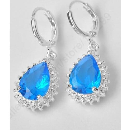 Fast Shipping Shining CZ Earring 925 Sterling Silver Hoop Earrings Elegant Women Dangle Fashion Earrings