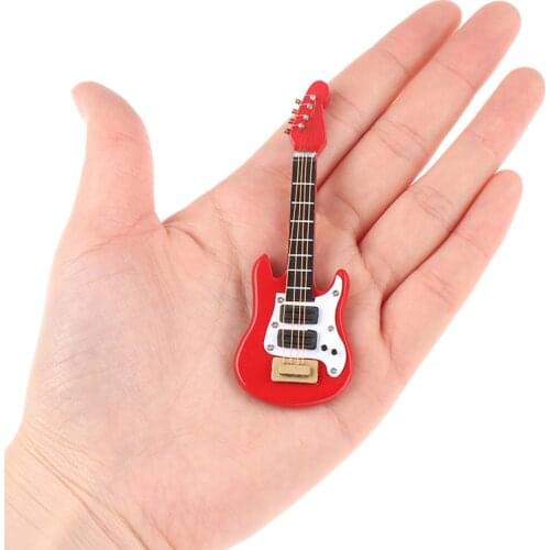 1:12 Dollhouse Miniature Music Electric Guitar for Kids Musical Toy House Decor
