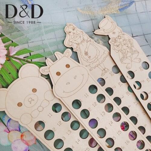 1pc Wood Cartoons Floss Bobbin Sewing Thread Windin Plate Board Card For Cross Stitch Embroidery Thread Bobbin Sewing Storage