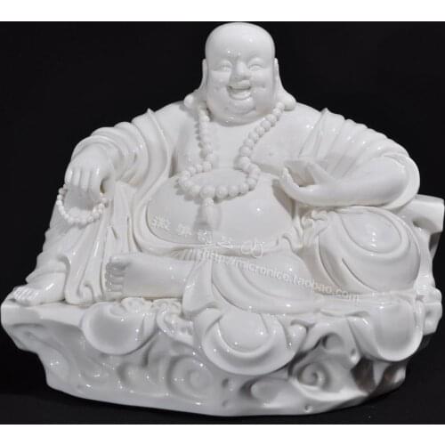 13 inch Tuobao sitting stone Buddha Maitreya ceramics living room decoration crafts boutique opened Buddha belly lucky
