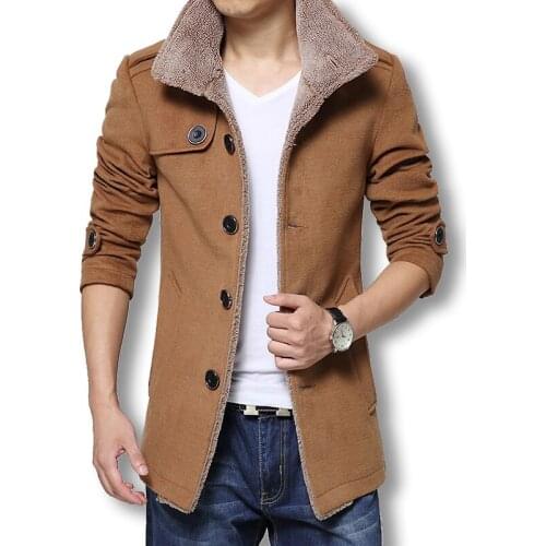 2019 Men Long Wool Coat Winter Men Jackets And Coats Slim Fit Men Windbreaker High Quality Trench Coat Plus Size Hot Sale