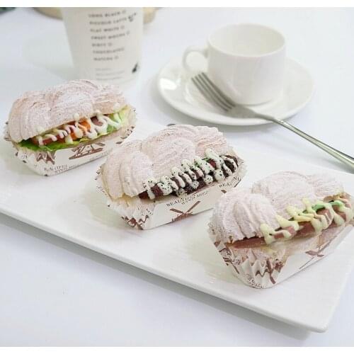 6pcs / set Simulation bread food model cake cuisine fake fruit and vegetable sandwich window model shop photography props