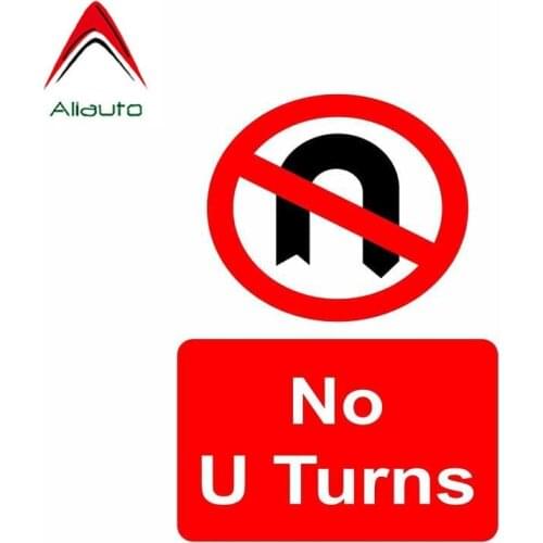 Aliauto Warning Car Sticker No U Turns Cover Scratch Accessories PVC Decal for Renault Megane 2 Suzuki Swift Tiguan,14cm*10cm
