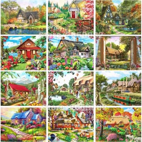 Diamond Painting Full Square House Embroidery Scenery Cross Stitch Kits Rhinestones Gift Home Decor 5d Diy Handmade TT1774