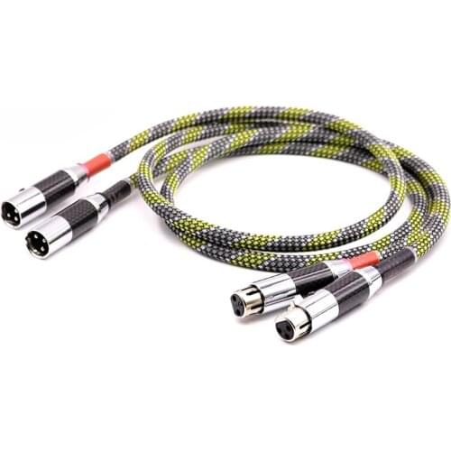 SQ-88B G5 5N OFC silver plated audio balance interconnect cable with Carbon fiber XLR plug